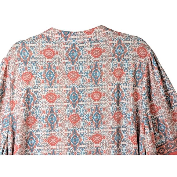 Weekend Suzanne Betro Women Plus 1X Feminine Stretch Lace Peach Cream Top Boho - Picture 8 of 9